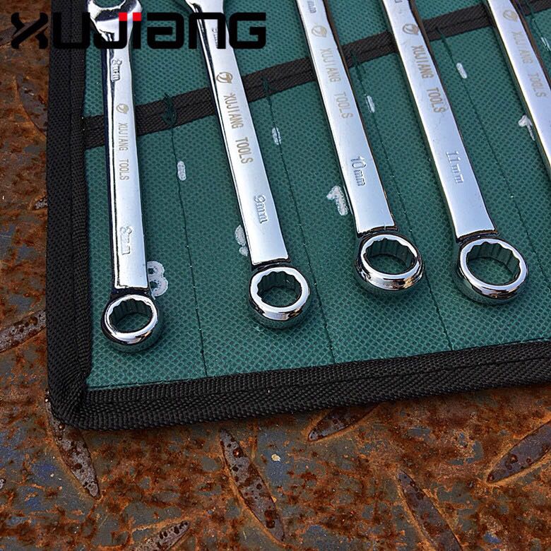 镜面抛光组合扳手梅花开口两用组套扳手8件10件14件开扳套装