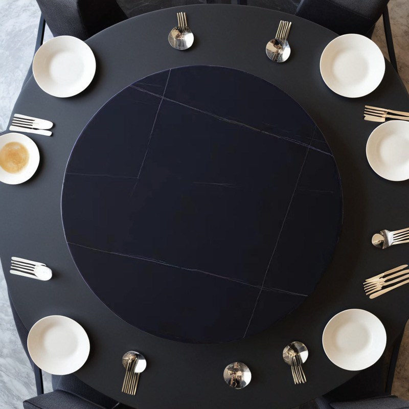 圆桌餐桌转盘家用岩板餐厅大理石圆形面大圆桌面旋转台面定制饭店