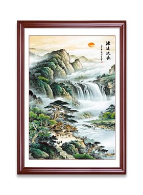 源远流长新电表箱装饰画竖免打电闸遮挡盒山水画挂画