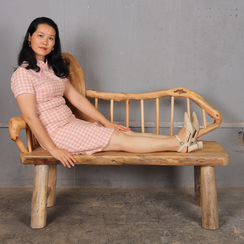 原生态家具实木沙发椅香樟木人长椅民宿别墅靠椅田园风客厅