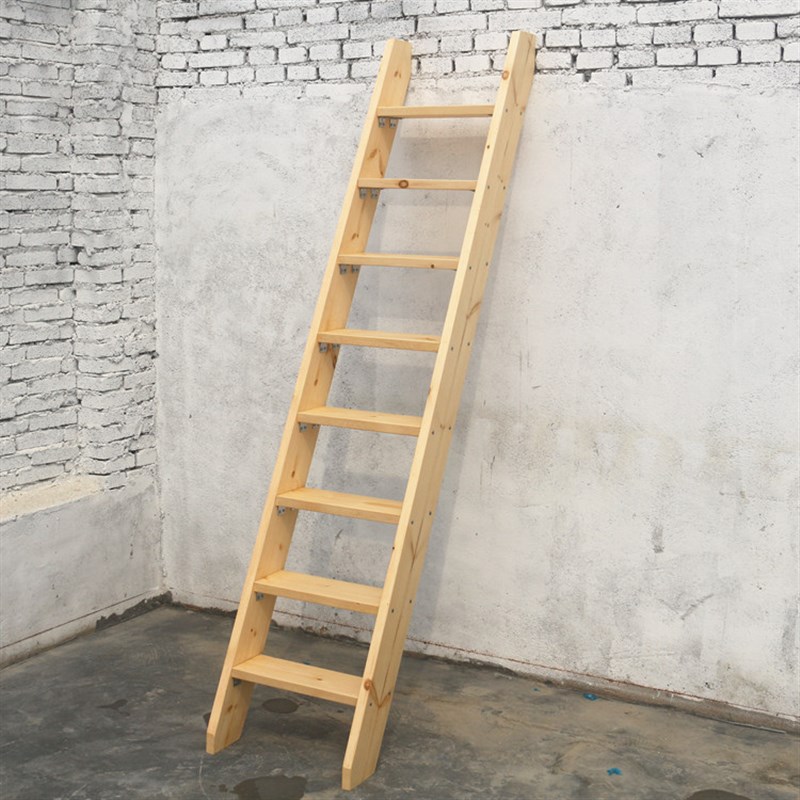 实木梯子阁楼折叠楼梯松木直梯家用登高单木质梯别墅复式旋转楼梯