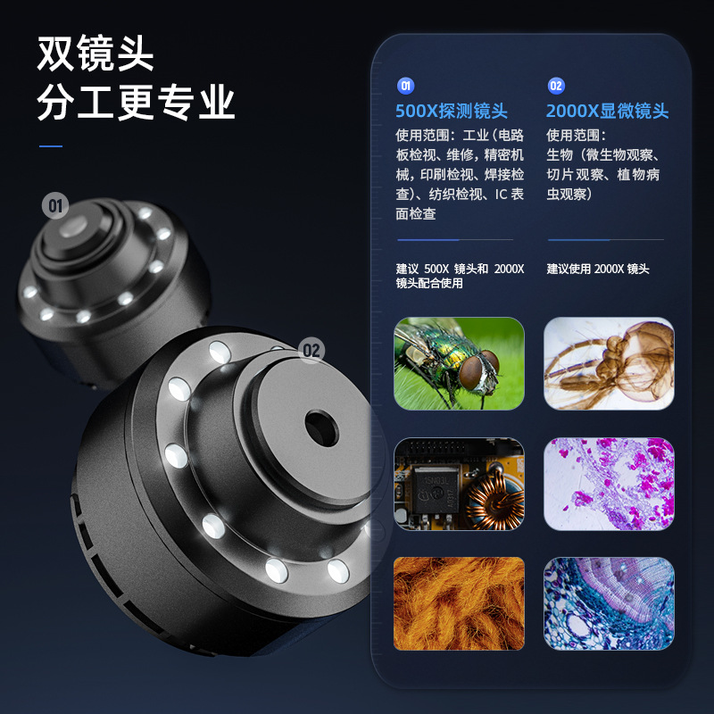 高倍镜头生物电子显微镜螨虫细胞检测无线数码放大镜