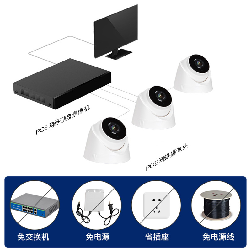 睿威仕半球网络数字摄像头音频广角夜视高清00万红外全彩监控器