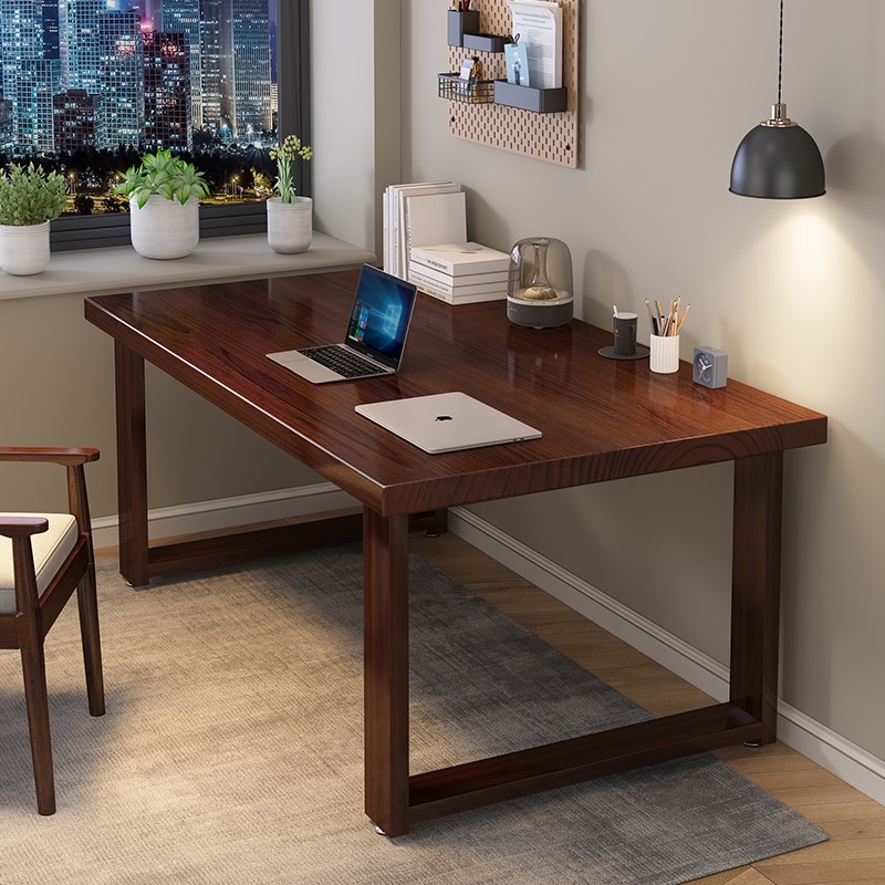 实木书桌办公桌家用卧室长方形工作台简易学生写字桌台式电脑桌子