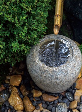 日式庭院流水石钵户外花园水盆水槽花岗岩阳台水景摆件石槽景观