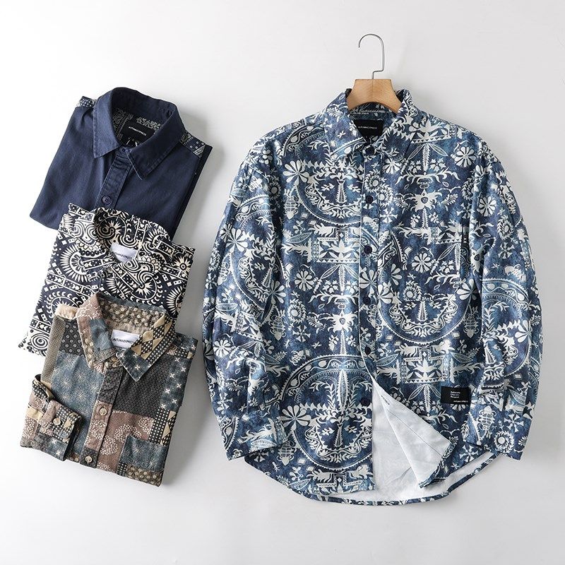 海岛风!复古范!帅气有型!定染满身印花!春款男士翻领长袖衬衫,男装,衬衫,淘宝优惠券,粉丝福利购,淘宝优惠卷