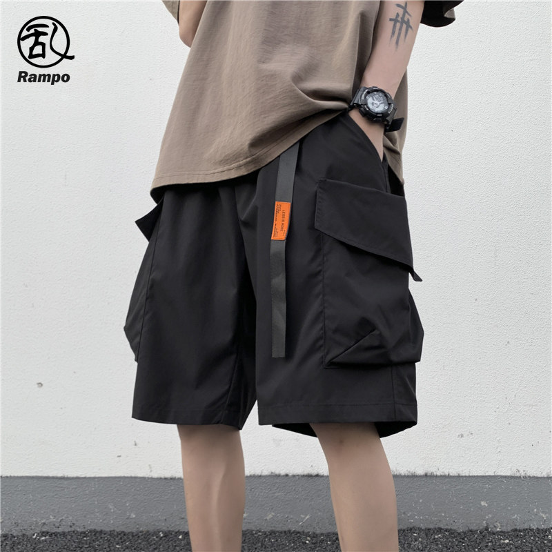 机能黑色工装短裤男士夏季新款宽松休闲男生中裤美式男款5五分裤,男装,短裤,淘宝优惠券,粉丝福利购,淘宝优惠卷