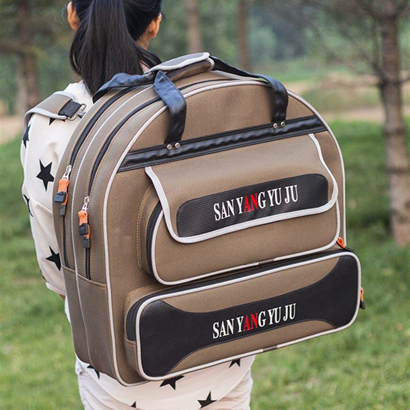 双三层鱼护包双肩钓鱼背包防泼水耐磨渔具包渔护包马扎包折叠凳包