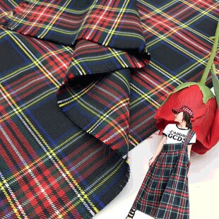 tr色织格子面料男女式西装套装连衣裙时装布料学院风百褶裙格现货