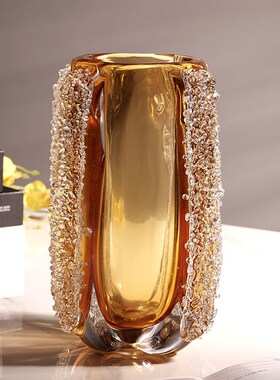 现代轻奢水晶玻璃花瓶高级感简约客厅酒店玄关水S养插花器装饰摆