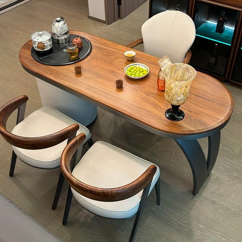 新中式简约现代阳台茶桌椅组合轻奢功夫烧水壶一体办公室家用茶台