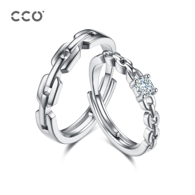 CCO情比金坚情侣对戒莫比乌斯环男女款设计开口戒指纪念日礼物