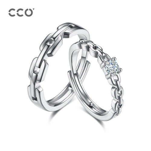 CCO情比金坚情侣对戒莫比乌斯环男女款设计开口戒指纪念日礼物
