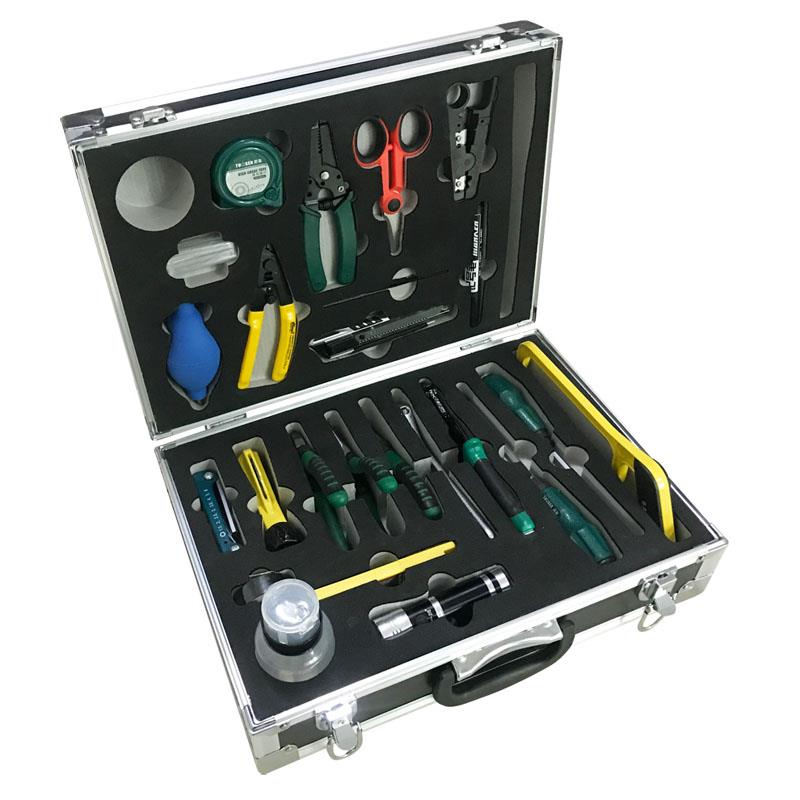 HR-24件光纤工具箱 /光纤热熔工具箱/光缆施工工具箱24件光纤套装