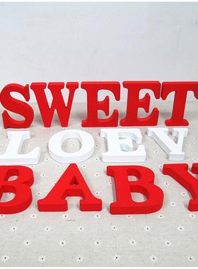 zakka杂货 diy创意摆件 木质英文字母家居婚庆装饰摆设拍摄道具