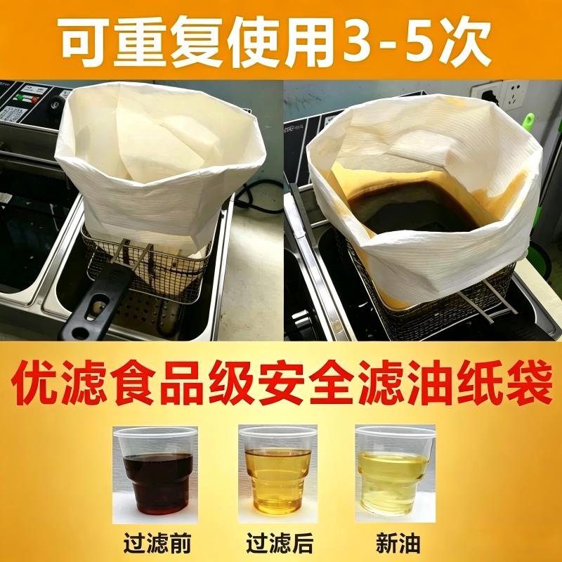 适用肯德基炸鸡店油炸炉起酥油食用油手动过滤纸袋滤油车滤油纸袋图片