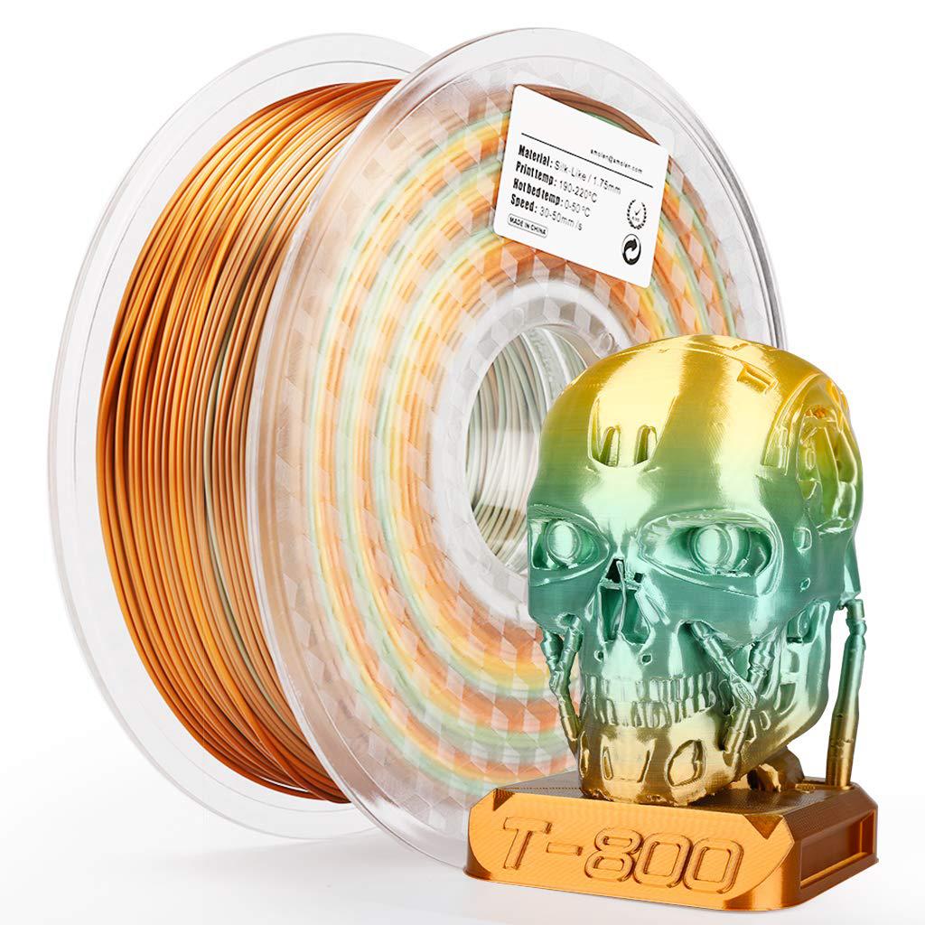 Aster 3D打印机耗材PLA渐变色青铜丝绸彩虹多色 FDM材料 1KG