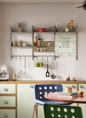 TOYA厨房置物架不锈钢悬浮式多层收纳架vitsoe轨道自由组合陈列架