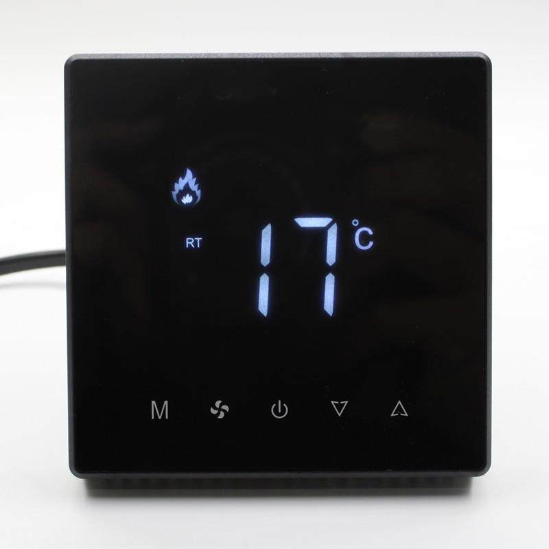 黑色灰色水地暖控制面板 水采暖控制器 恒温液晶地热温控开关