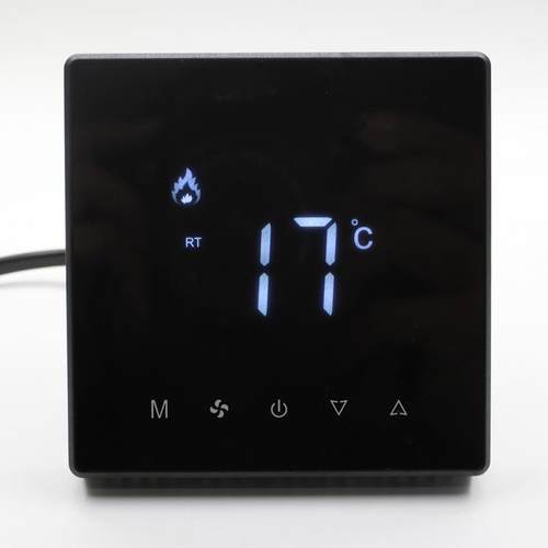黑色灰色水地暖控制面板 水采暖控制器 恒温液晶地热温控开关