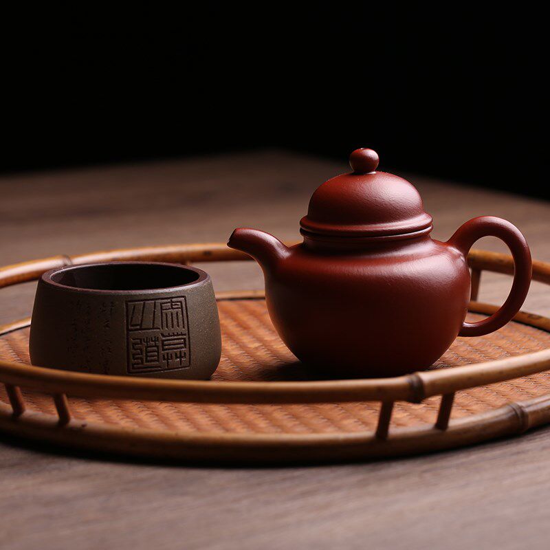 宜兴原矿紫砂壶掇球壶全手工名家小煤窑朱泥小品壶泡茶壶功夫茶具