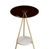 北欧岩板边几钢化玻璃桌面茶几小户型客厅双层沙发边几落地小圆桌