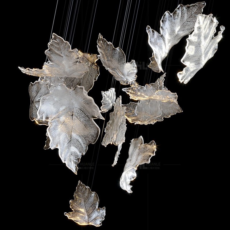 欢乐定制艺术沙盘售楼部灯具个性设计师四角星楼梯长型海星吊灯