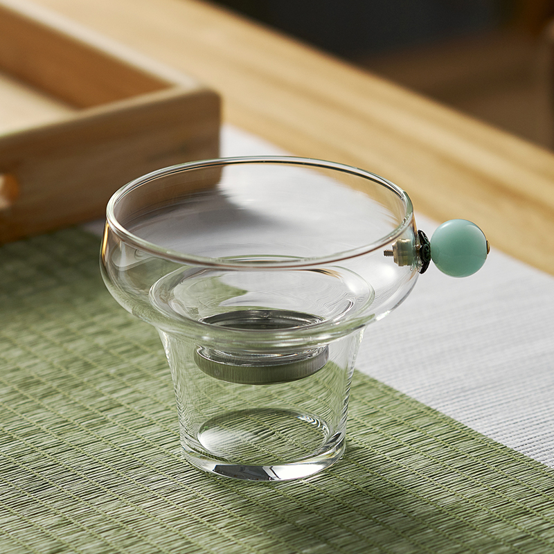 玻璃茶滤茶叶不锈钢过滤网过滤器家用功夫茶具配件泡茶杯茶架托