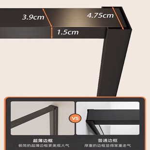 极窄方形侧滑门房L型浴室干湿分离玻璃隔断直角推拉玻璃移门