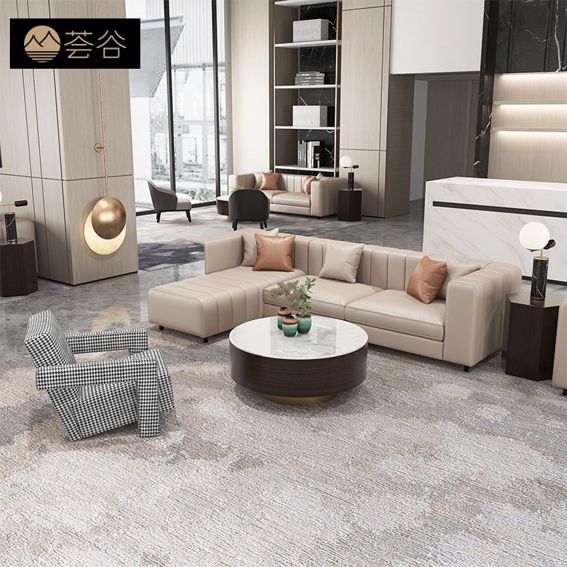 现代售楼处接待沙发酒店会所大堂会客沙发美容院洽谈沙发定制