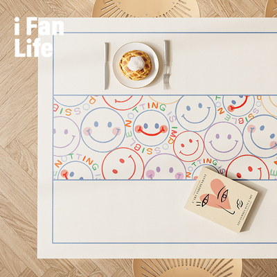 范店心点皮革餐桌垫桌面保护垫桌布防油防水免洗茶几布高级感