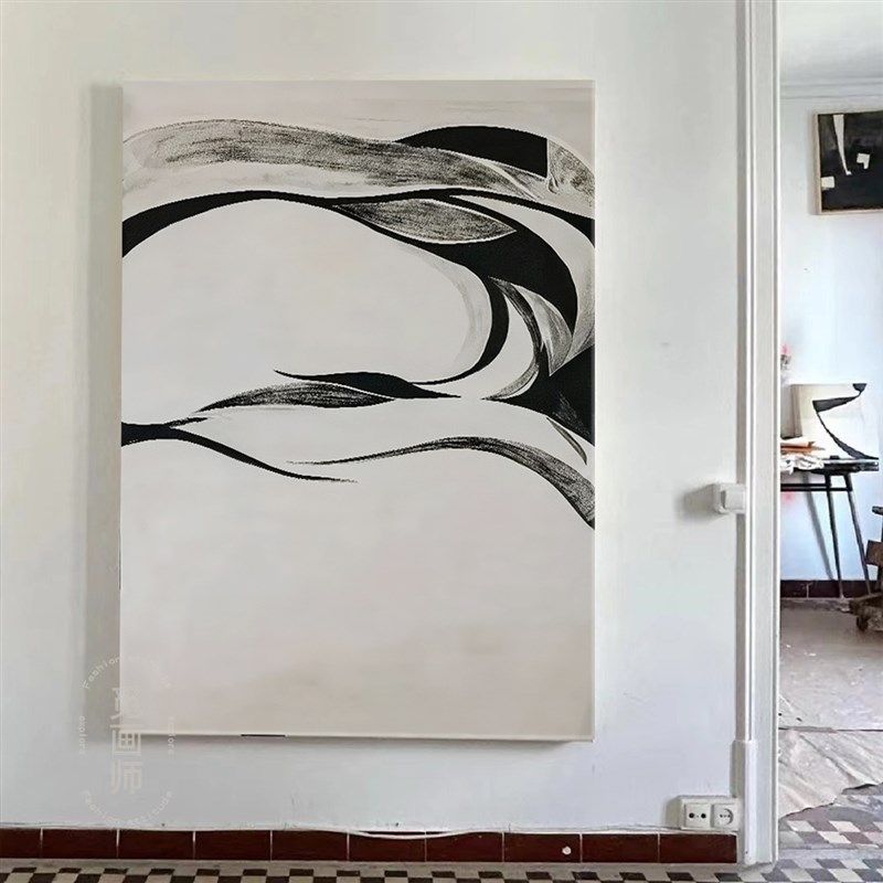 极简宅寂风客厅装饰画抽象民宿卧室挂画高级感沙发背景落地画,家居饰品,现代装饰画,淘宝优惠券,粉丝福利购,淘宝优惠卷