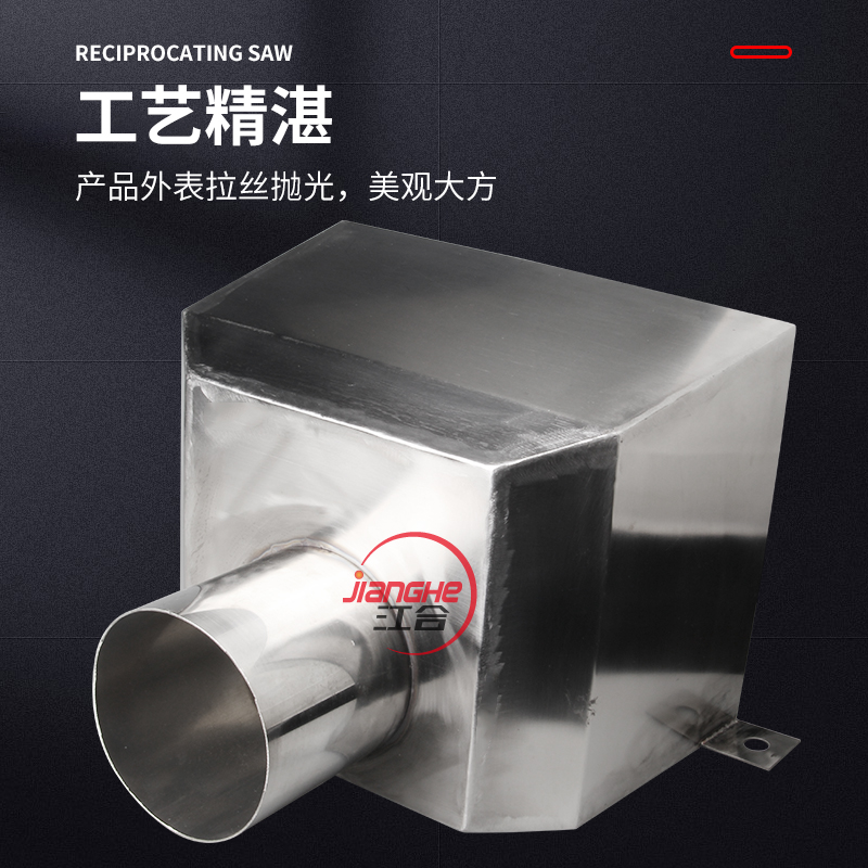 不锈钢落水斗 漏水斗侧墙铁固定排水管110方形接水槽雨水斗下水口