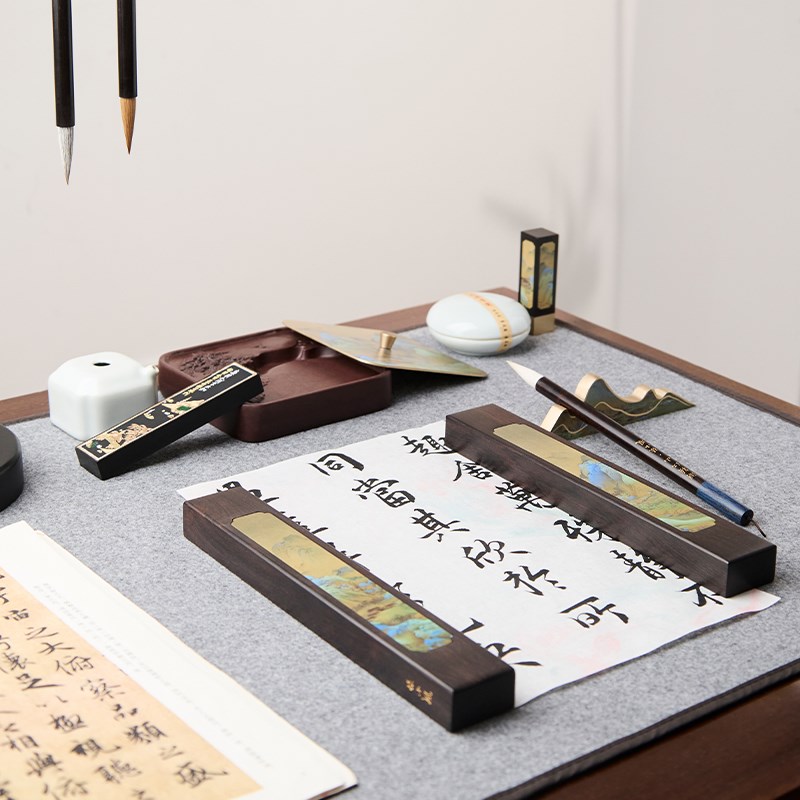 湖颖江山 专用书法砚台毛笔装墨条笔墨纸砚笔搁端砚湖笔高档练字