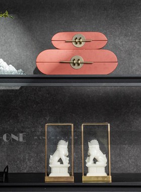 zon 新博古架茶室书房级感壁龛装饰品摆设中古样板间