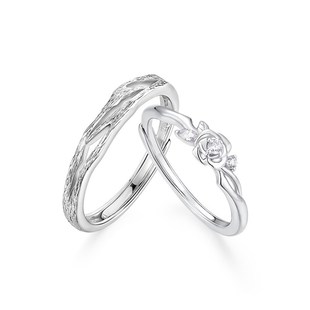 卡蒂罗玫瑰物语情侣对戒纯银银戒指一对情侣款小众七夕礼物送女友