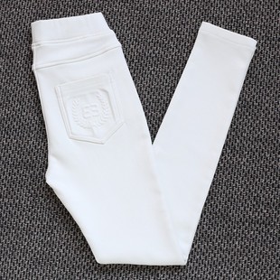 高腰打底裤女外穿杏色显瘦白色2021年新款秋冬加绒小脚紧身黑裤子