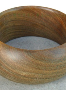 特色手镯香香的绿檀木 正圆宽手镯 宽版手镯【陆氏红木