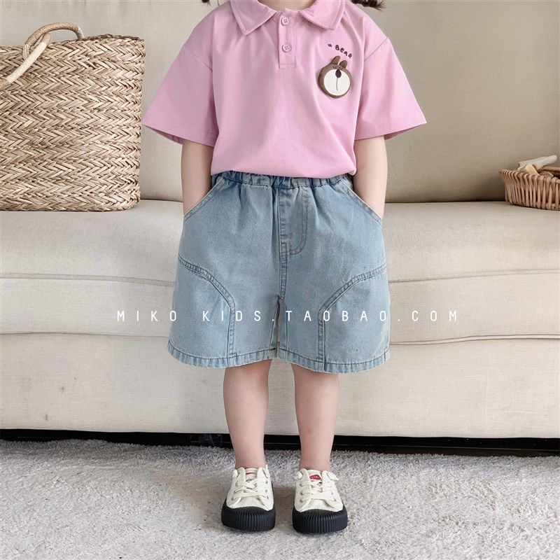 儿童裤子2025夏季新品男女童休闲牛仔短裤韩版宝宝百搭拼接五分裤,童装/婴儿装/亲子装,裤子,淘宝优惠券,粉丝福利购,淘宝优惠卷