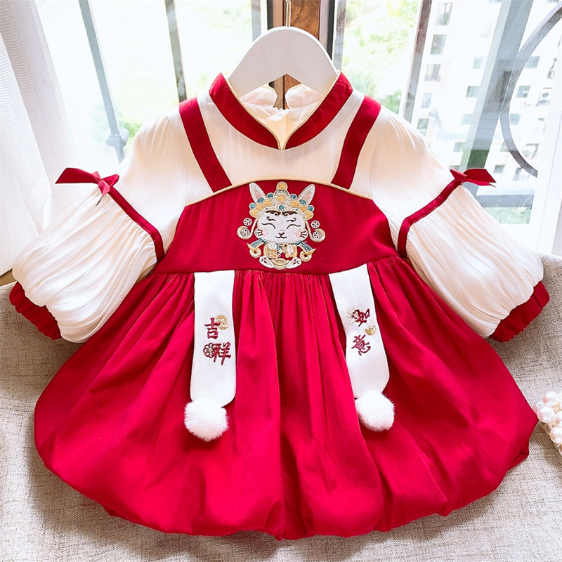 女童连衣裙秋装汉服儿童中国风裙子婴儿一周岁宝宝礼服红色裙秋季,童装/婴儿装/亲子装,连衣裙,淘宝优惠券,粉丝福利购,淘宝优惠卷