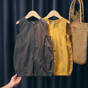 男童夏季 女婴儿童棉麻裤 新款 短裤 子 韩版 宝宝连体衣休闲宽松五分裤