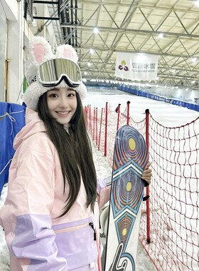 可爱兔耳毛绒帽子滑雪护耳登山防冻棉帽骑行防寒保暖毛线帽氛围感