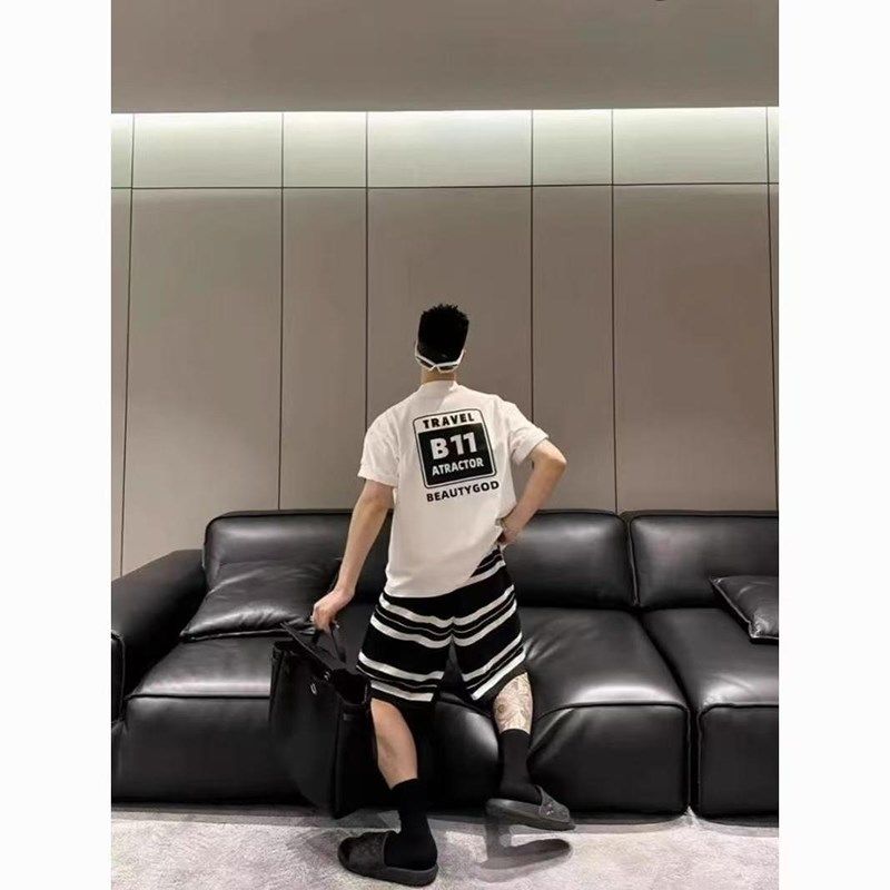 特大码300斤男士条纹拼色时尚短裤夏季沙滩裤休闲网红五分裤中裤,男装,短裤,淘宝优惠券,粉丝福利购,淘宝优惠卷