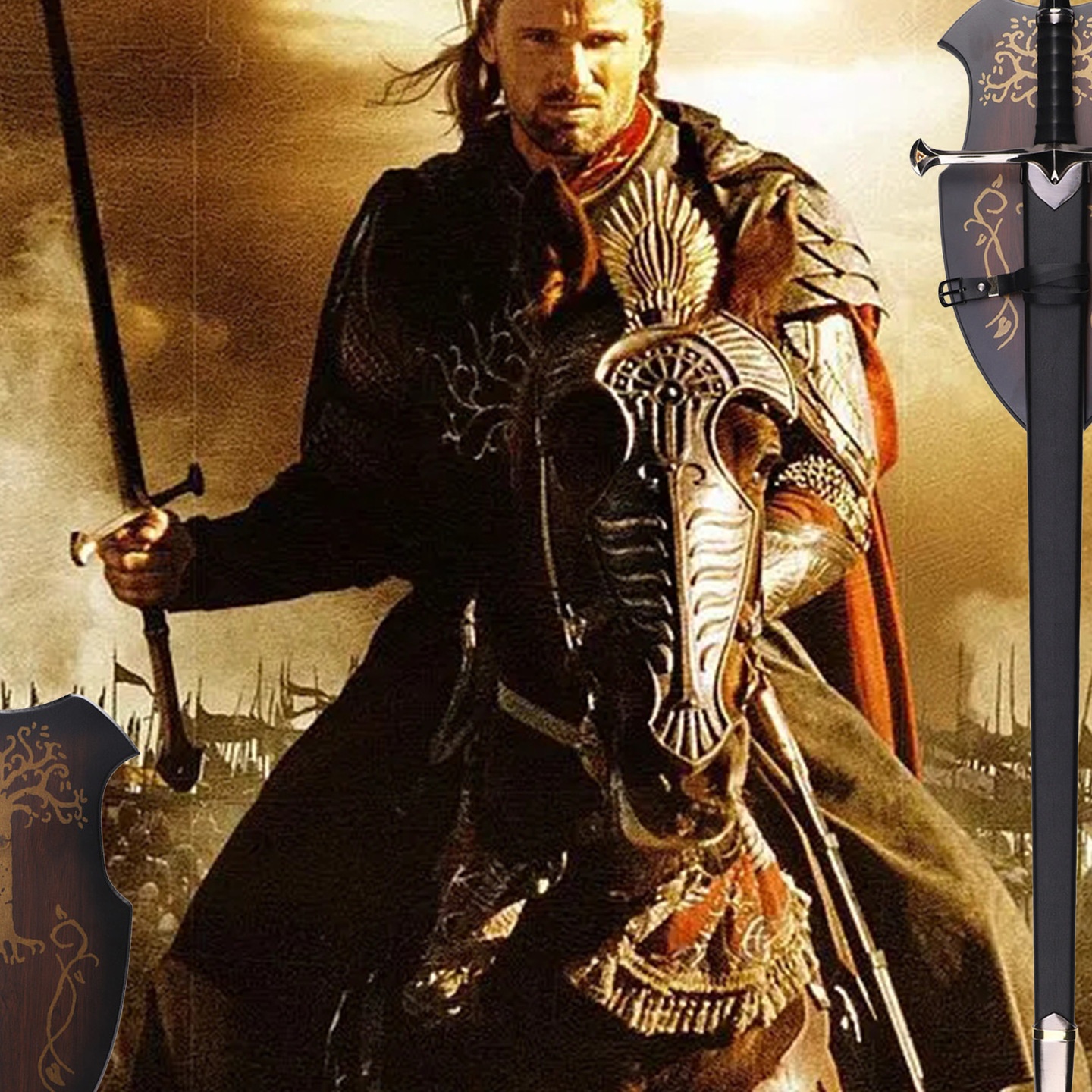 禾久龙泉宝剑 魔戒指环纳西尔圣剑经文版一体唐横刀 未开刃