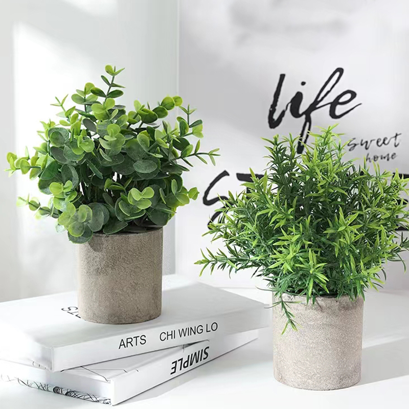 仿真花假花绿植尤加利小摆件家居装饰客厅桌面仿生假盆栽室内摆设