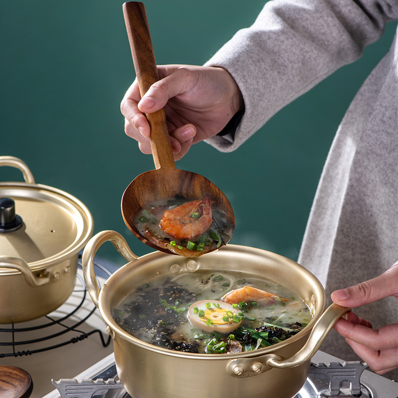 柚木长柄锅铲家用不粘锅专用炒菜木铲子实木耐高温大汤勺饭勺漏勺