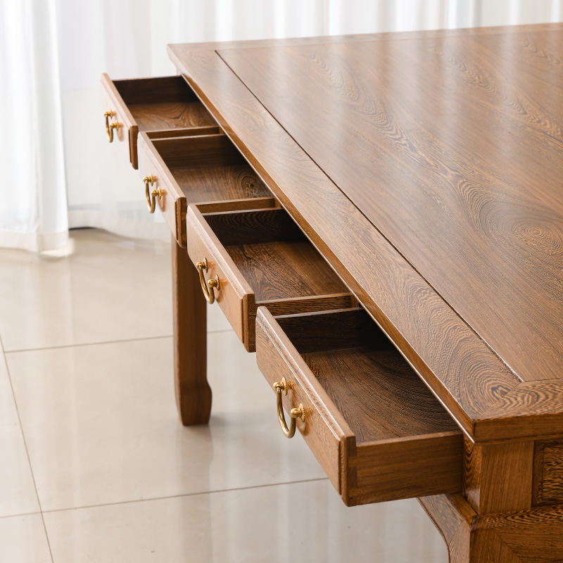 鸡翅木茶桌实木泡茶台中式功夫茶几红木茶台泡茶桌干泡桌