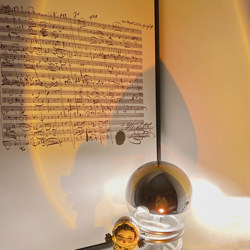 莫扎特手稿五线谱装饰画钢琴乐谱黑白线稿音乐家挂画卧室床头摆画