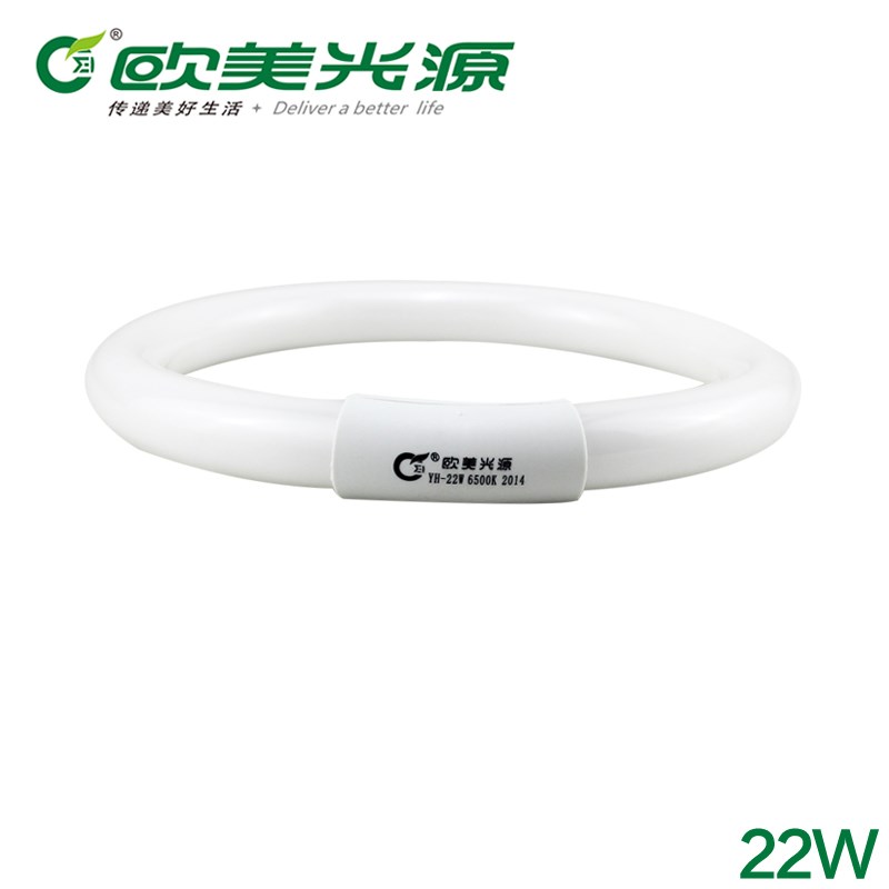 欧美光源环管T灯管圆形荧光灯管 三基色节能灯22W2W2WW55W