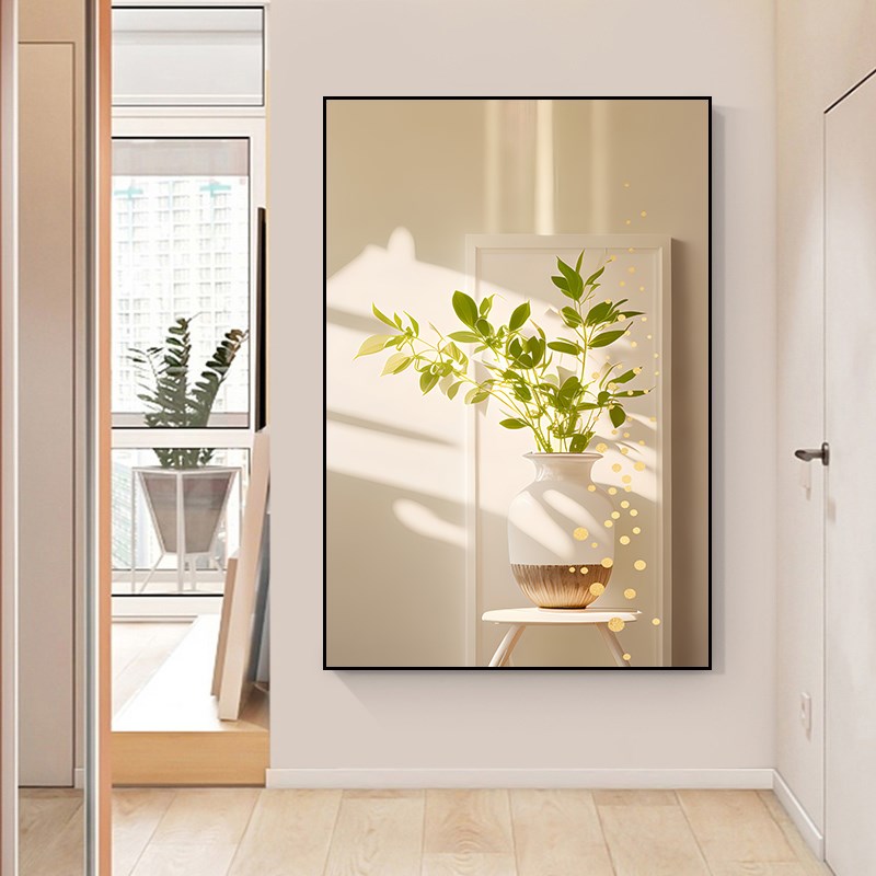 治愈系绿植餐厅壁画客厅沙发背景墙挂画现代小清新过道玄关装饰画